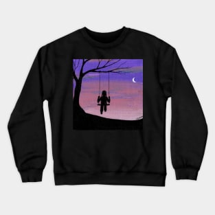 Child on Swing Painting Crewneck Sweatshirt